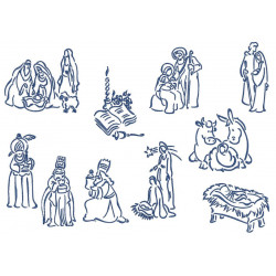 Stickserie - Krippenspiel Satin